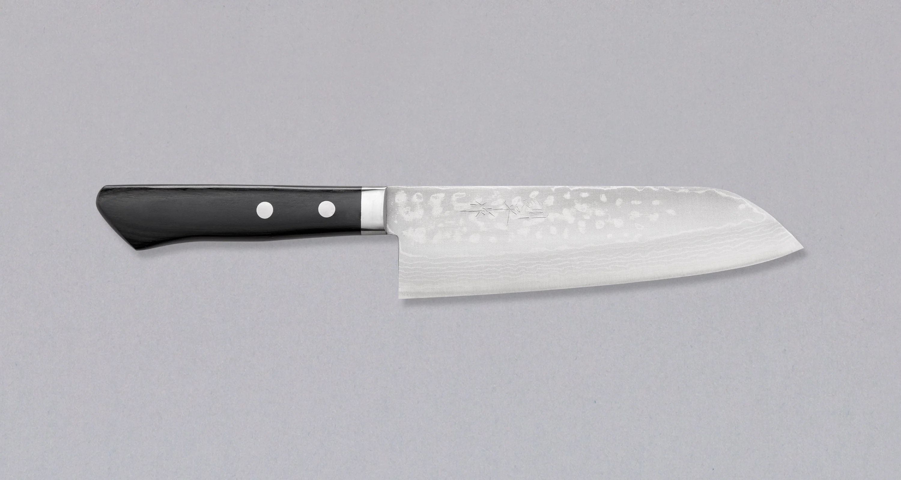 Etsu Village Damascus Santoku Black 170mm (6.7")