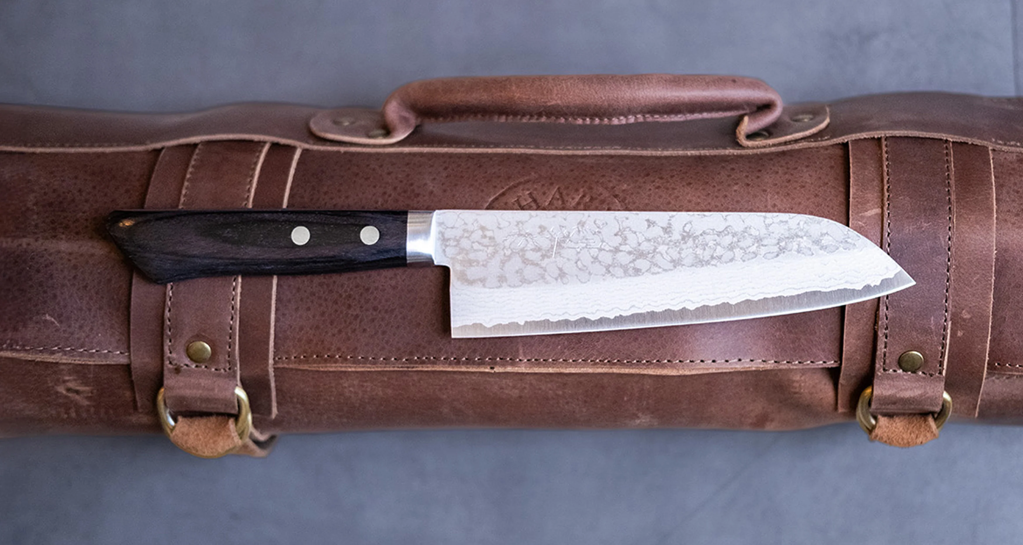 Etsu Village Damascus Santoku Black 170mm (6.7") - Image 2