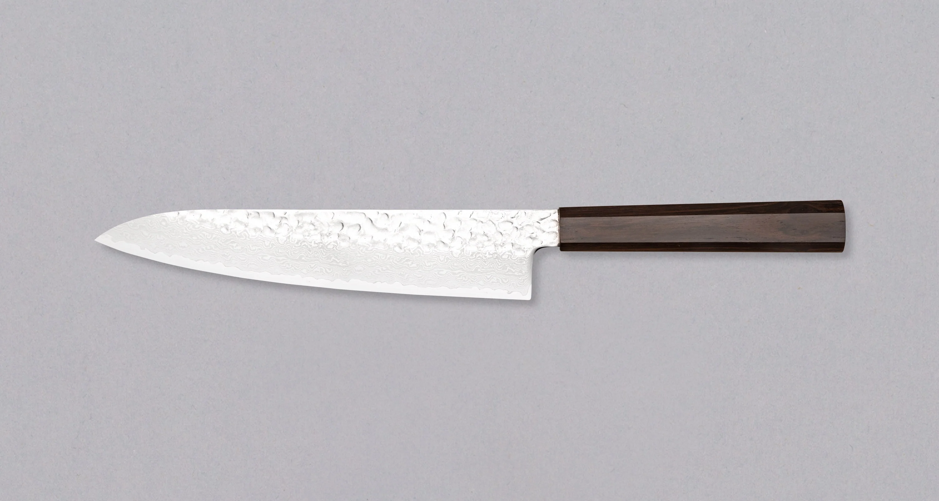 Hayabusa Gyuto VG-10 Tsuchime Damascus Ebony 210mm (8.3") - Image 2