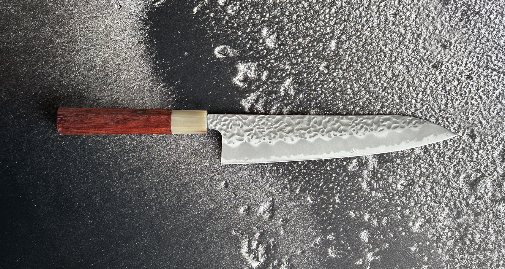 Hokiyama Gyuto Shirogami #1 Tsuchime Sandalwood 210mm (8.3") - Image 3