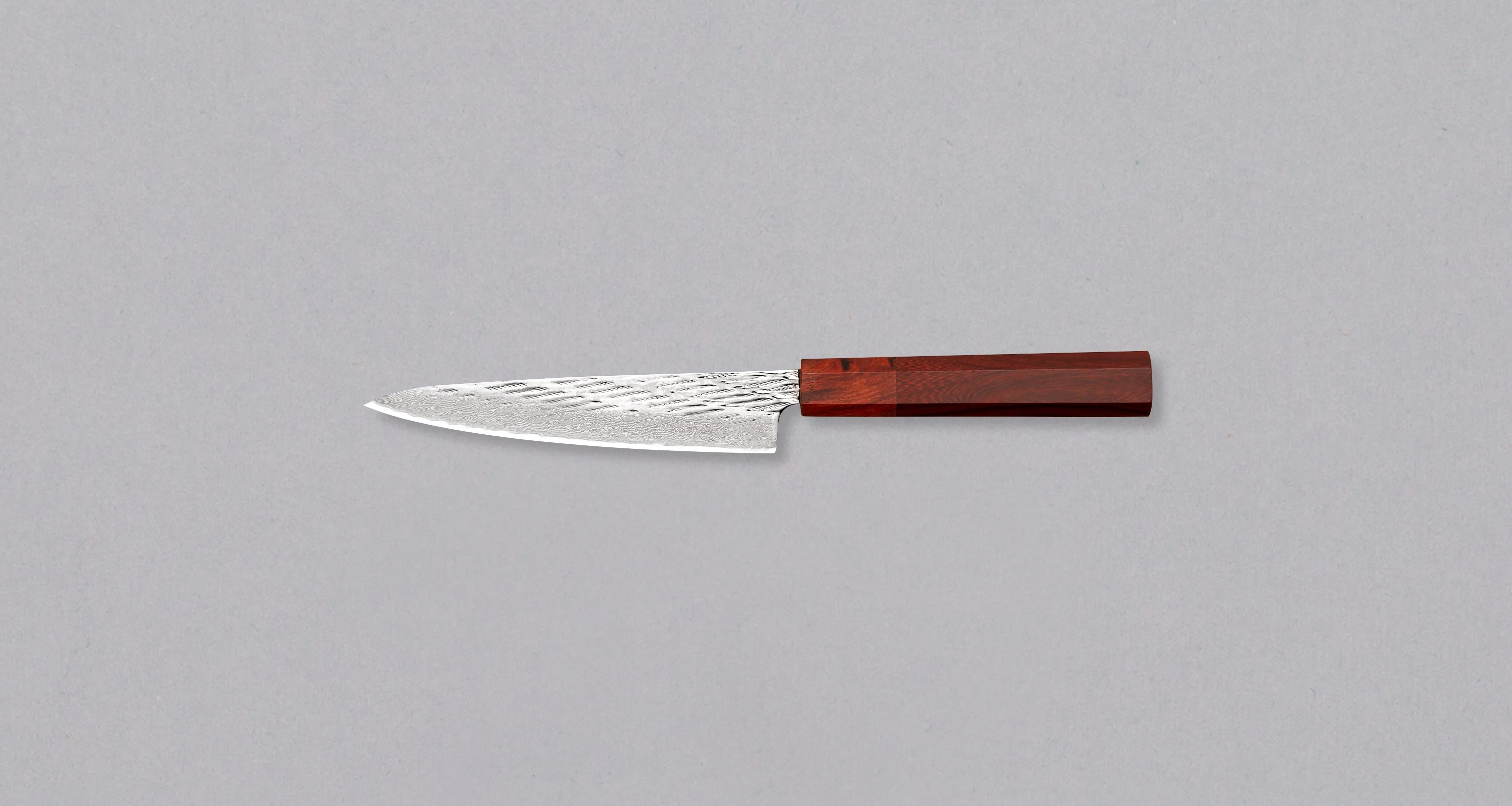 Hokiyama Petty Ginsanko Nawame Damascus 135mm (5.3") [Kaotan/Rosewood] - Image 2