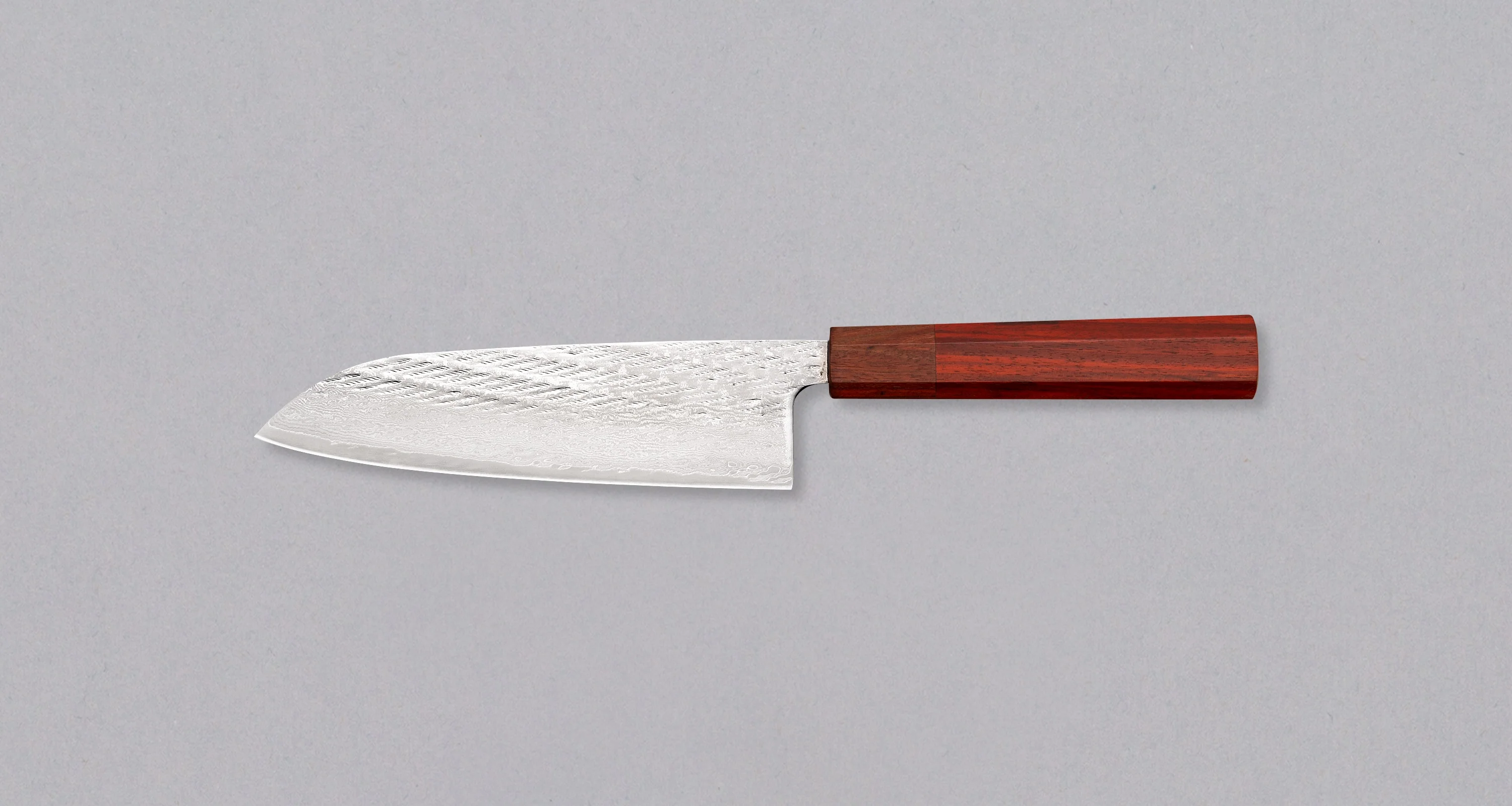 Hokiyama Santoku Ginsanko Nawame Damascus 165mm (6.5") [Kaotan/Rosewood] - Image 2