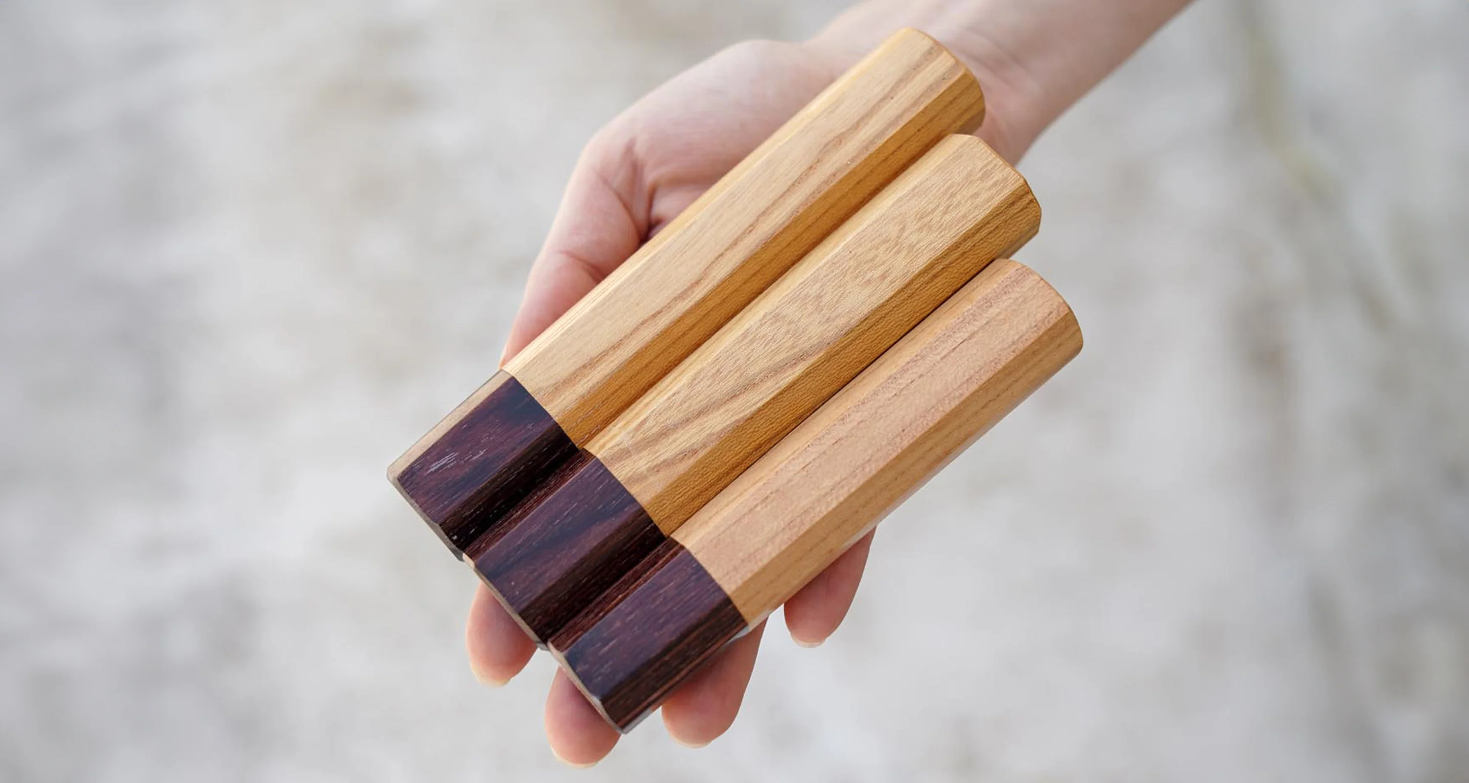 Japanese handle - Mahogany Zelkova Wood [octagon] - Image 3