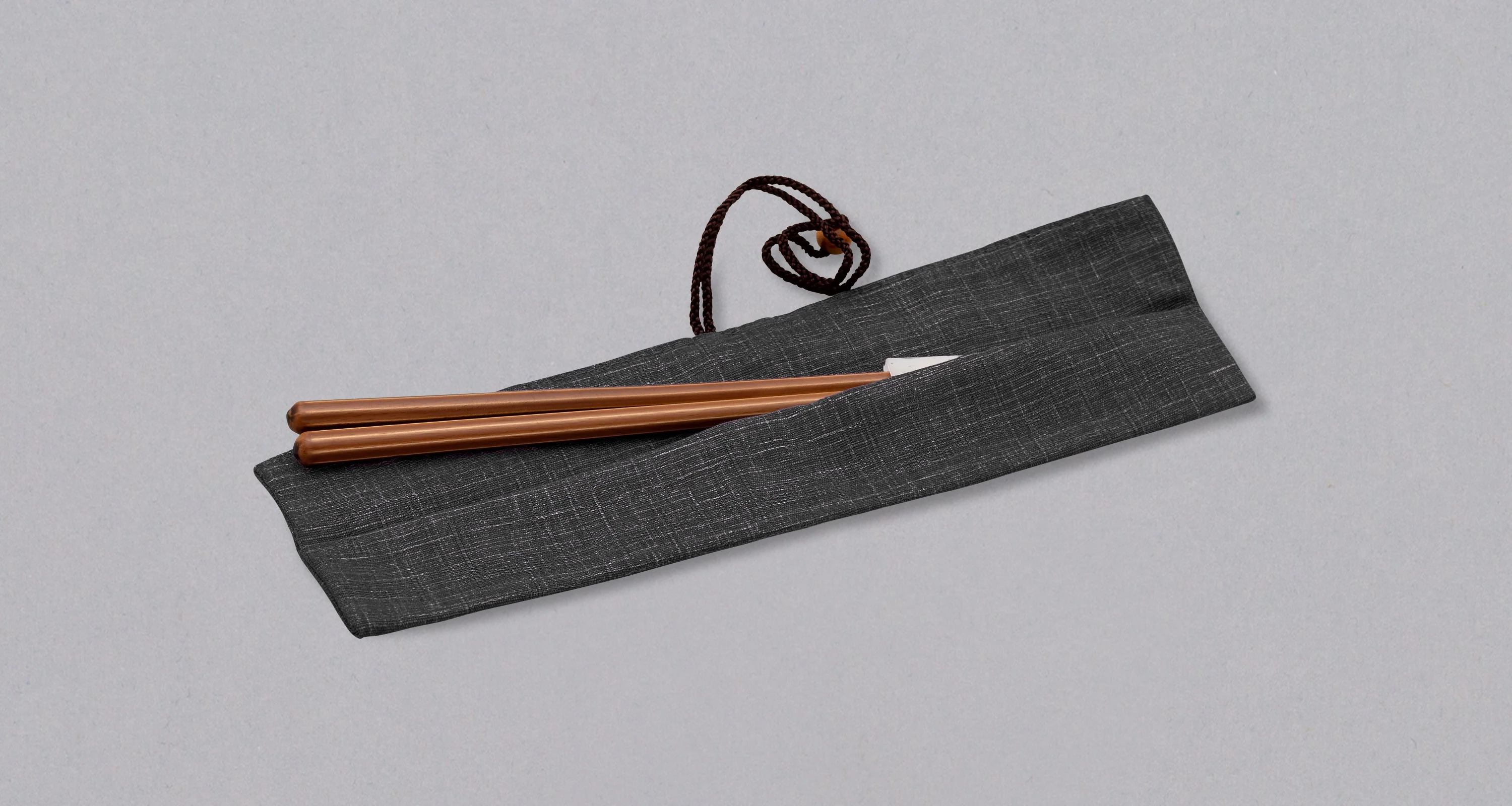 Japanese Traditional Chopstick Bag — Shikkoku Black - Image 2