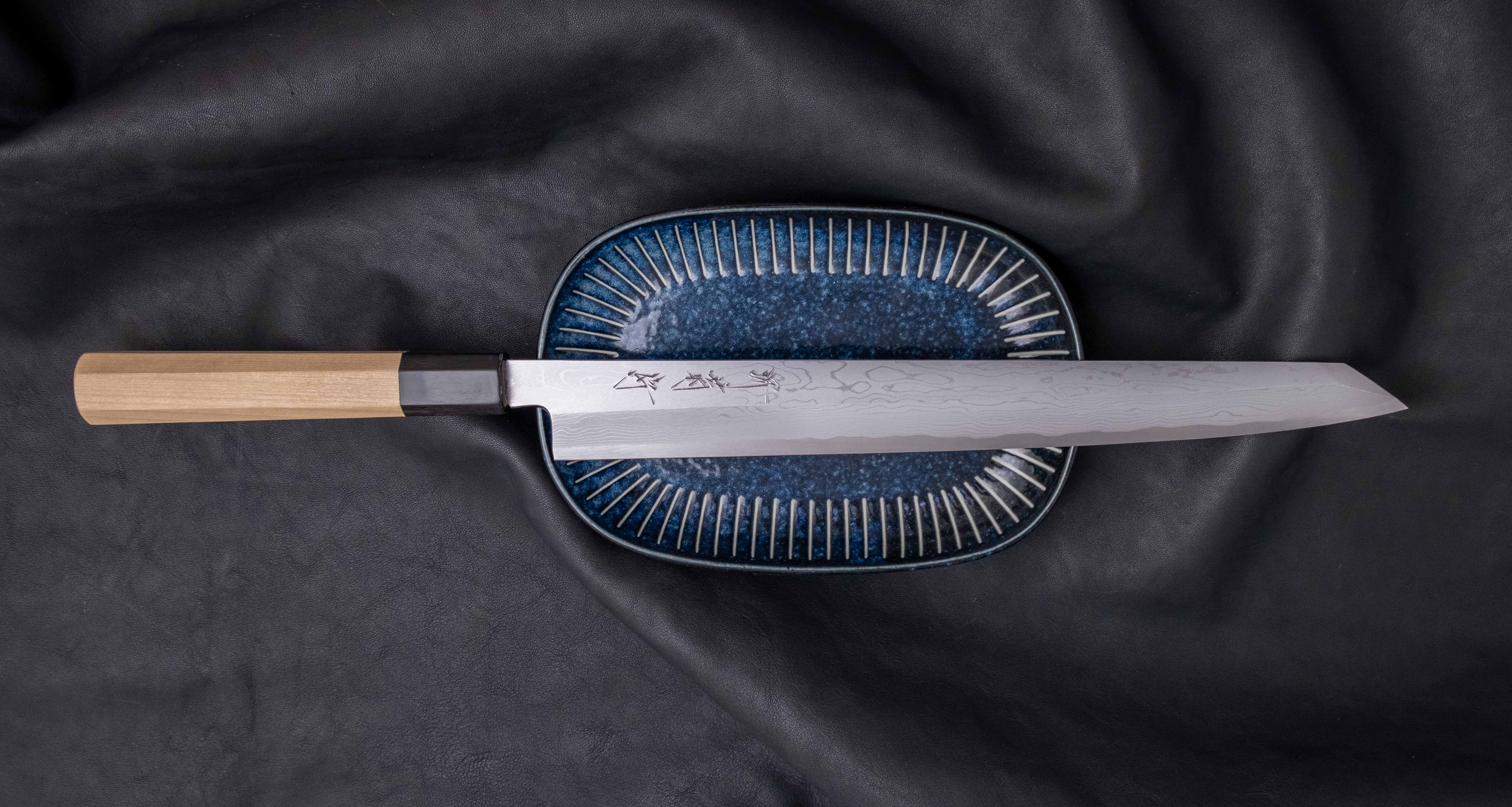 Kawamura Kiritsuke Yanagi Shirogami #1 Damascus 300mm (11.8") - Image 3