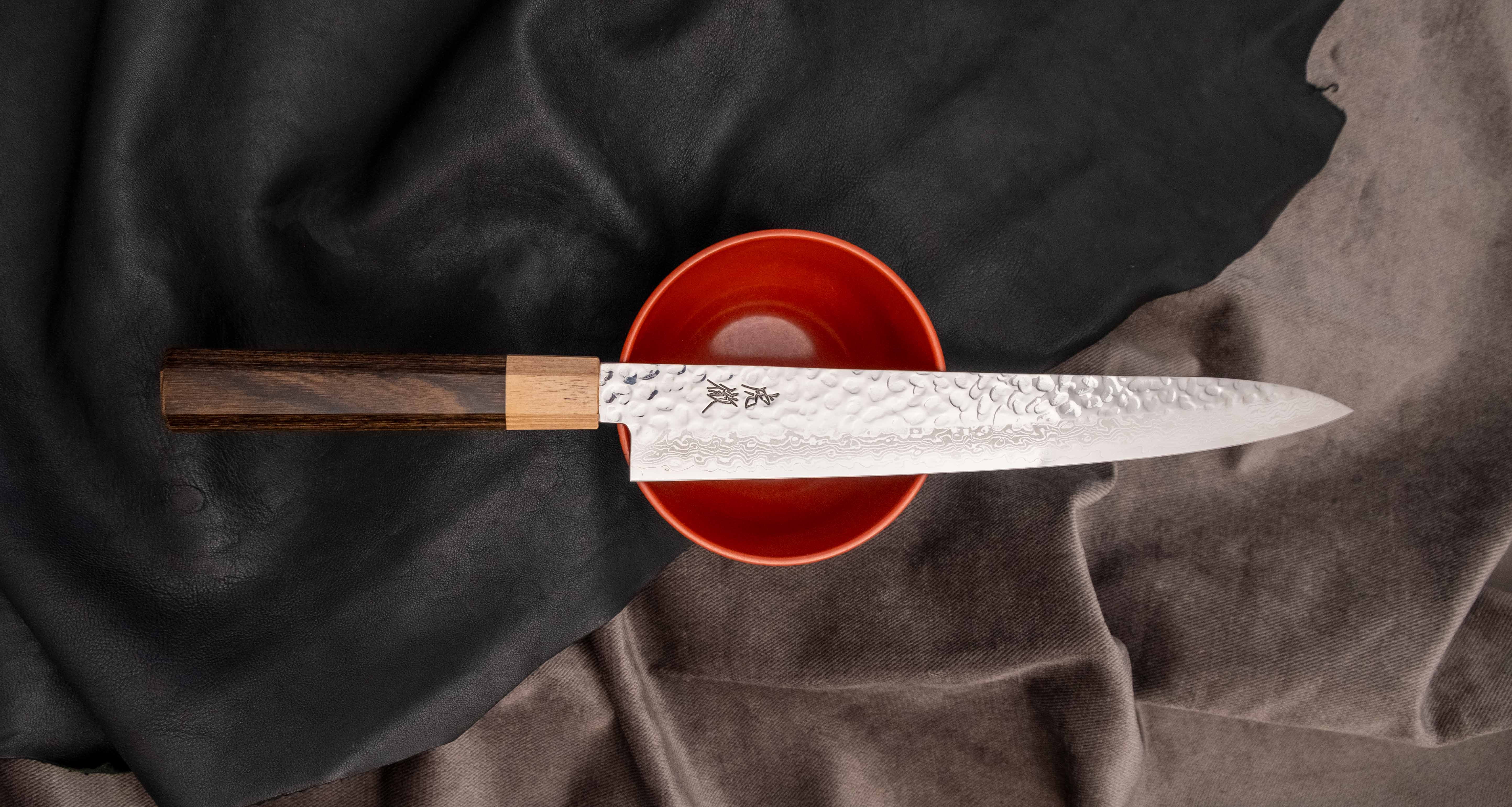Kotetsu Sujihiki VG-10 Damascus 240mm (9.5") [pakka wood] - Image 4
