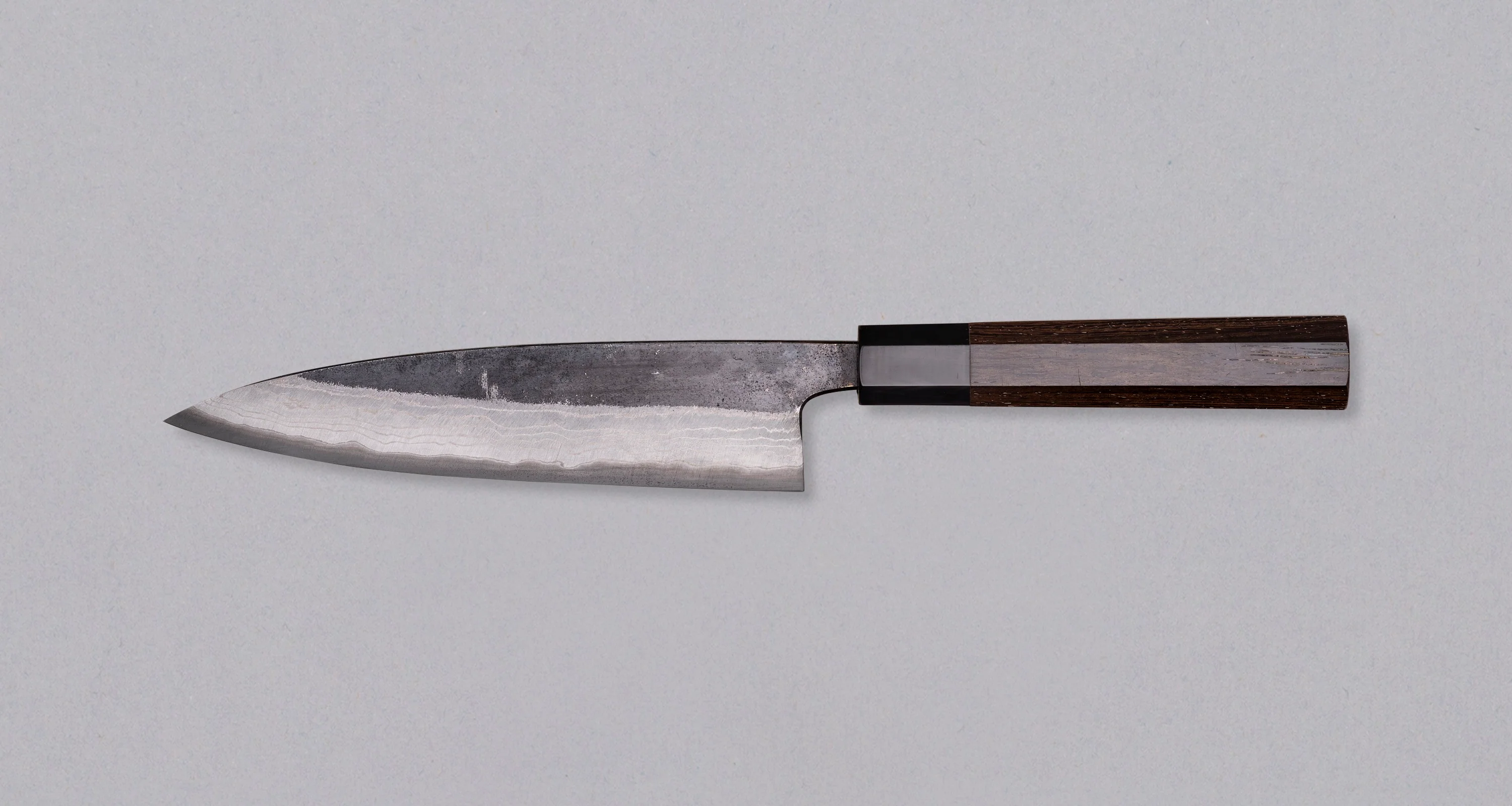 Kumokage Petty Aogami #2 Kuro-uchi Damascus 150mm (5.9") - octagon - Image 2