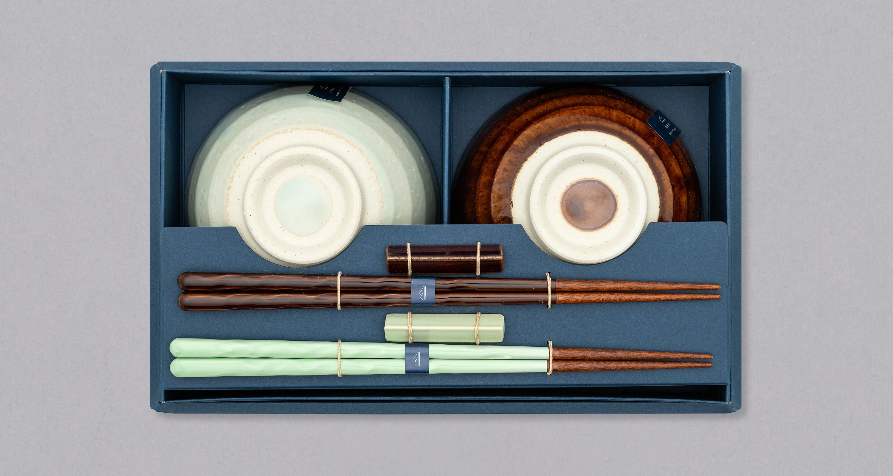 KURABI Mino Bowl and Chopstick Gift Set — Japanese Mino Ware Yusai - Image 2