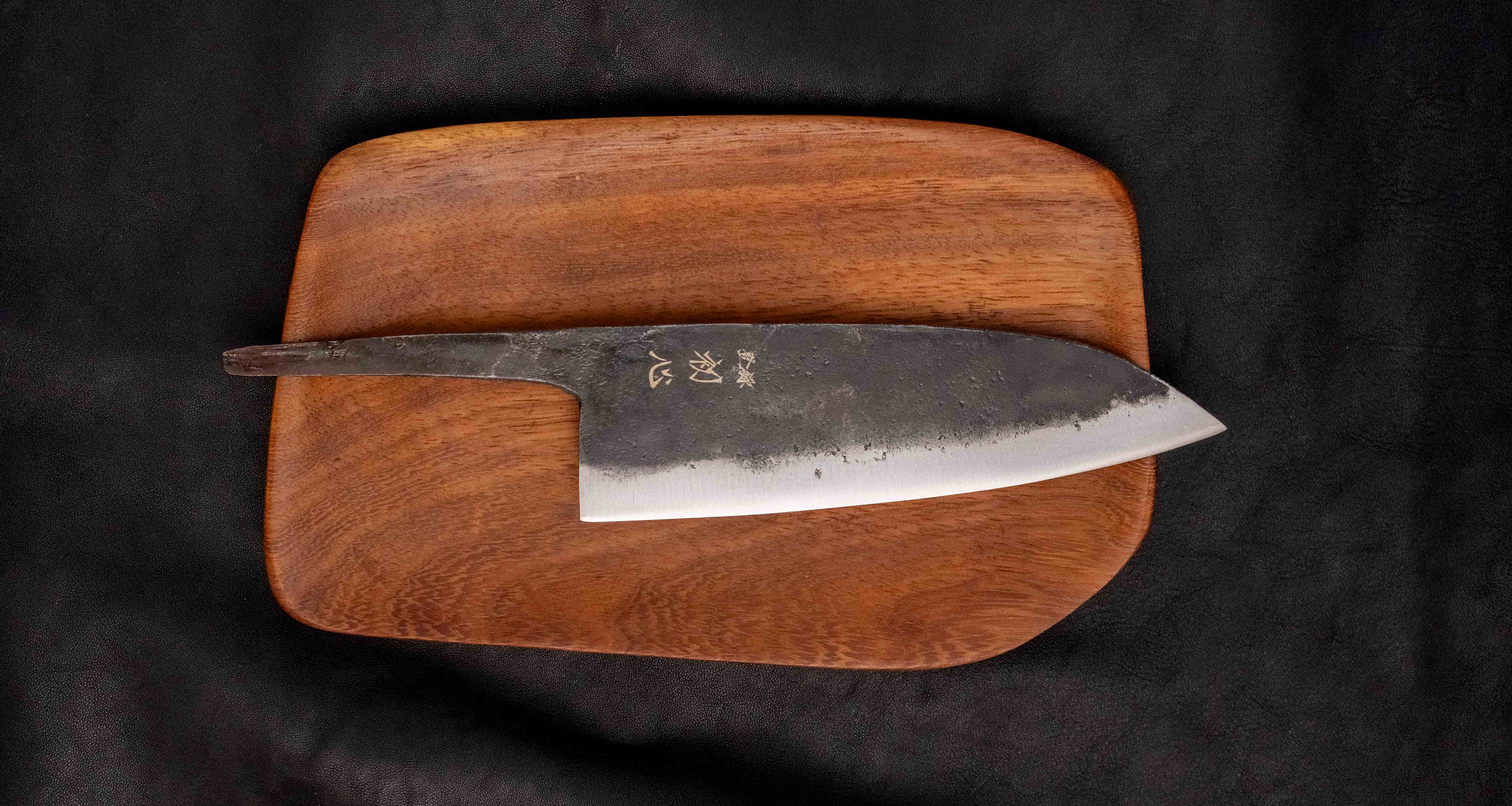 Kurogane Santoku Aogami #2 Kuro-uchi 165mm (6.5") - BLADE - Image 4