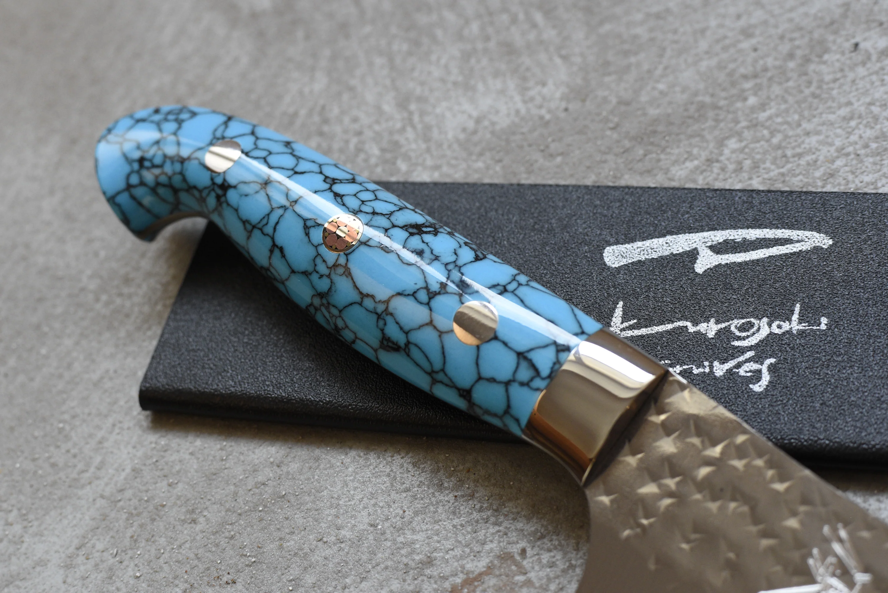 Yu Kurosaki Gyuto Senko R2 Turquoise 180mm (7.1") - Image 7