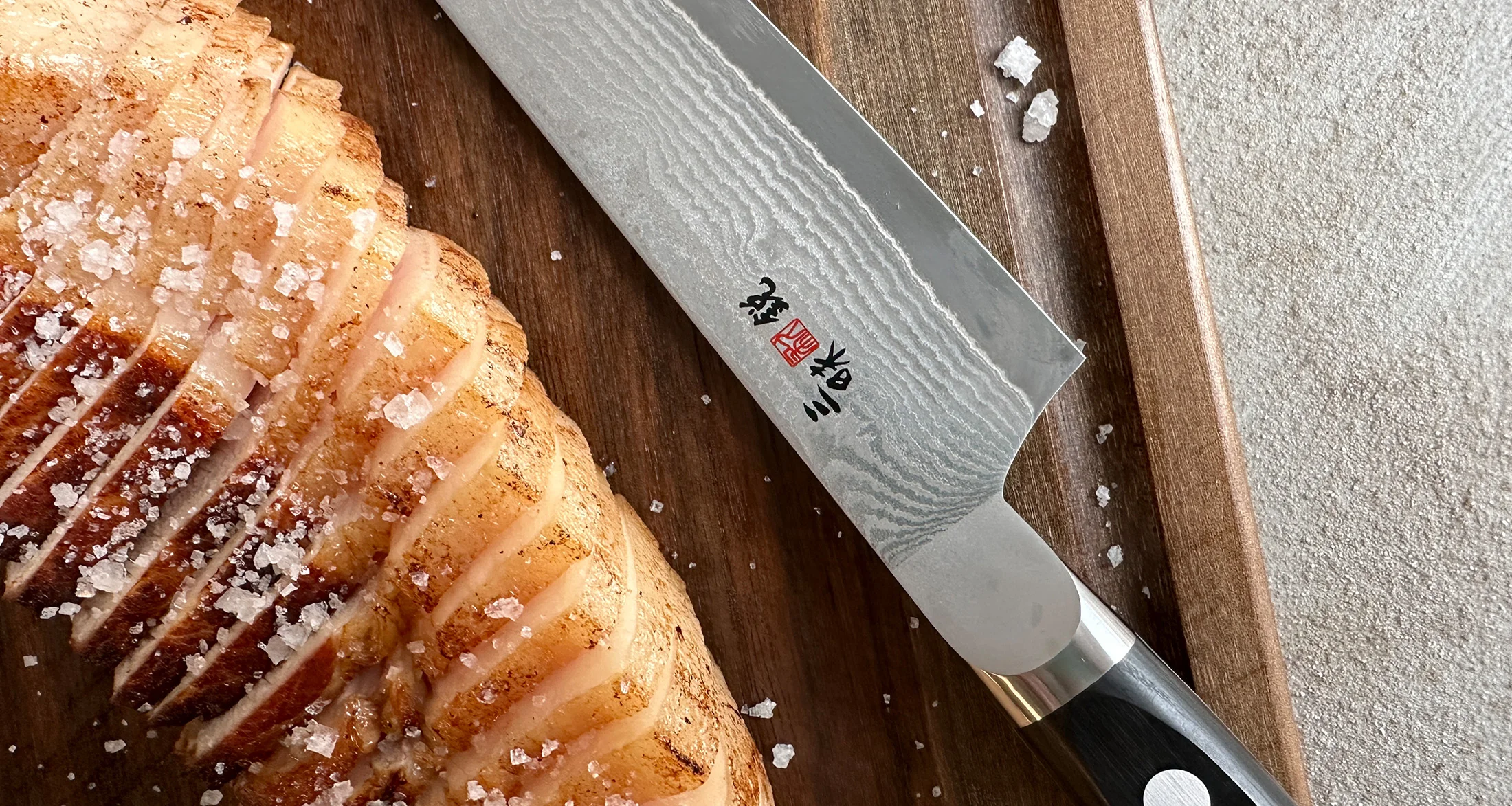 Mcusta Slicer VG-10 Black Damascus 270mm (10.6") - Image 6