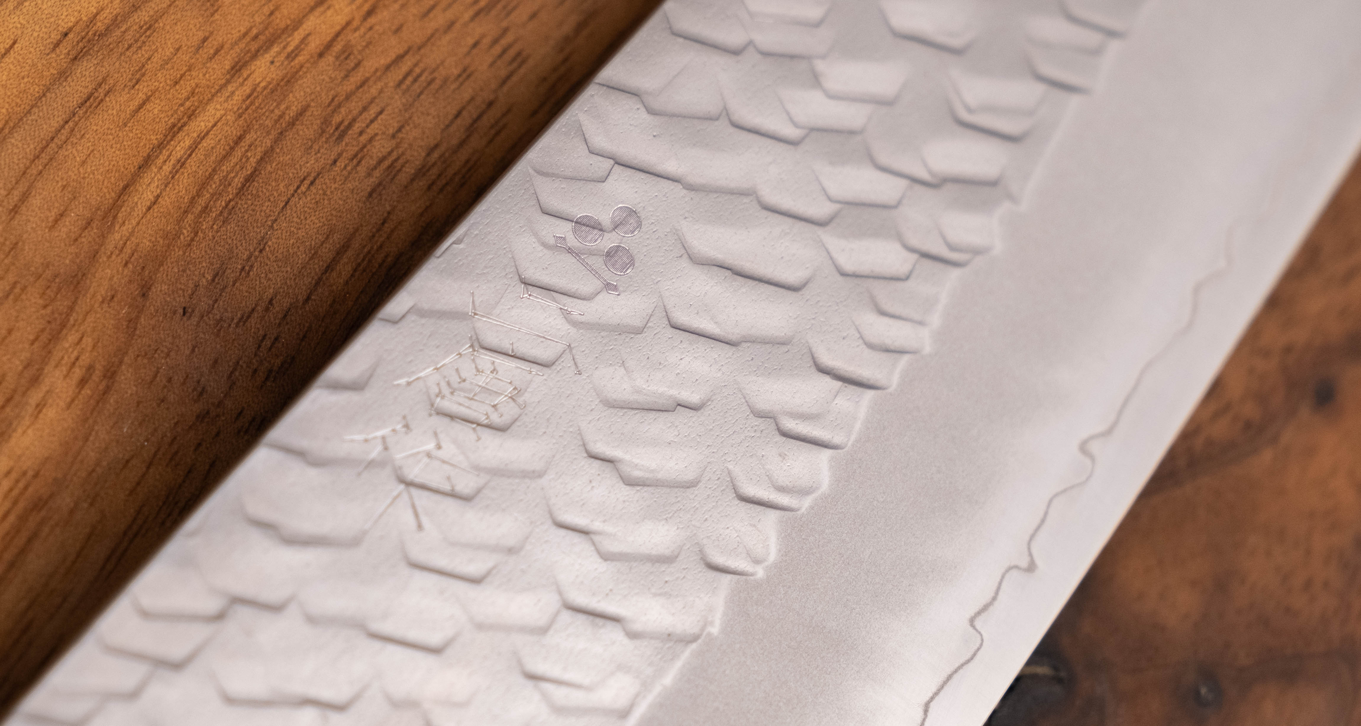 Nigara Kiritsuke-Gyuto SG2 Tsuchime Wa Ebony 240mm (9.4") - Image 4