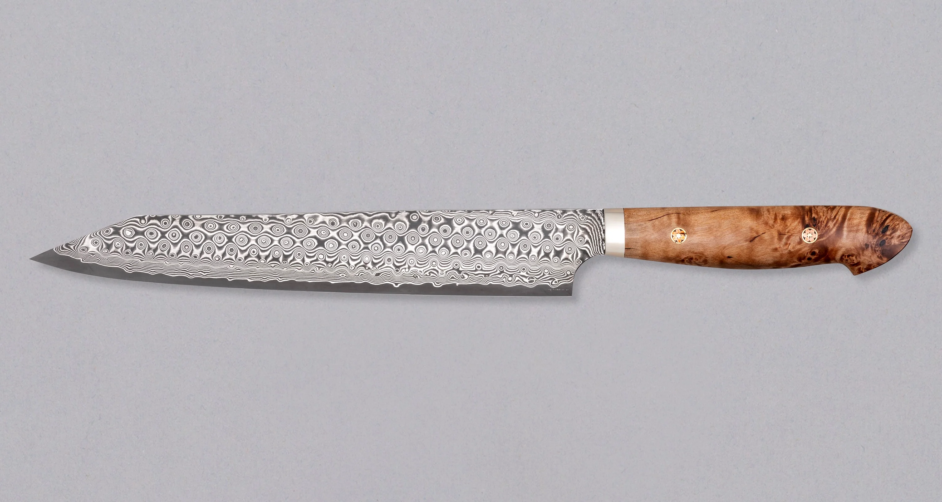 Nigara Kiritsuke-Sujihiki SG2 Damascus Maplewood 255mm (10") - Image 2