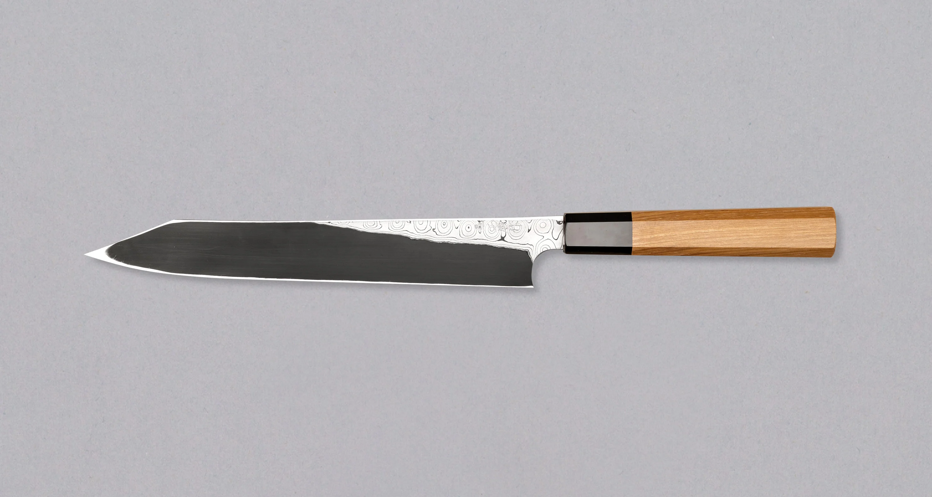 Nigara Kurozome Kiritsuke Yanagiba Aogami #2 Damascus 240mm (9.4") - Image 2