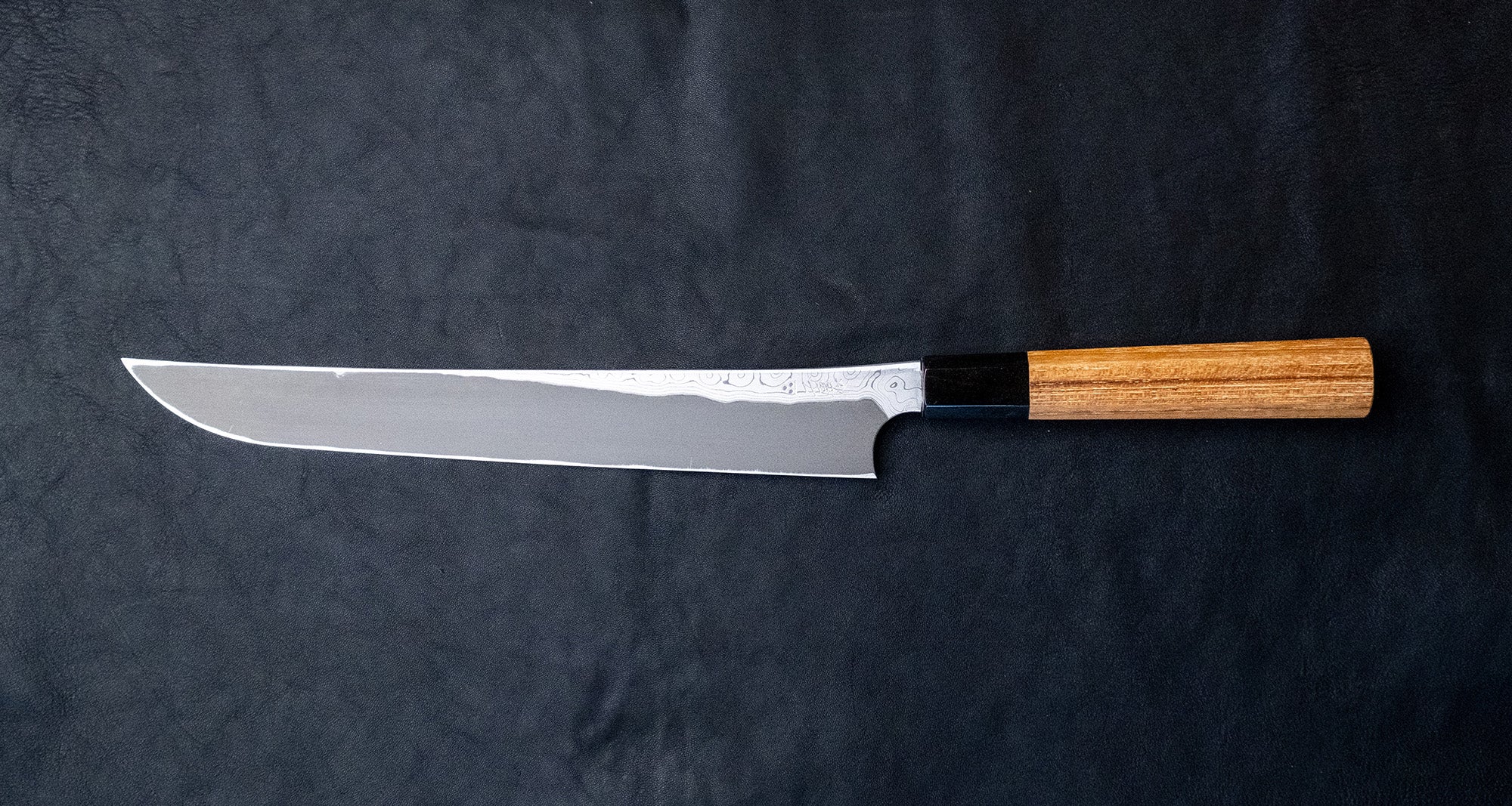 Nigara Kurozome Sakimaru Yanagiba Aogami #2 Damascus 270mm (10.6") - Image 5