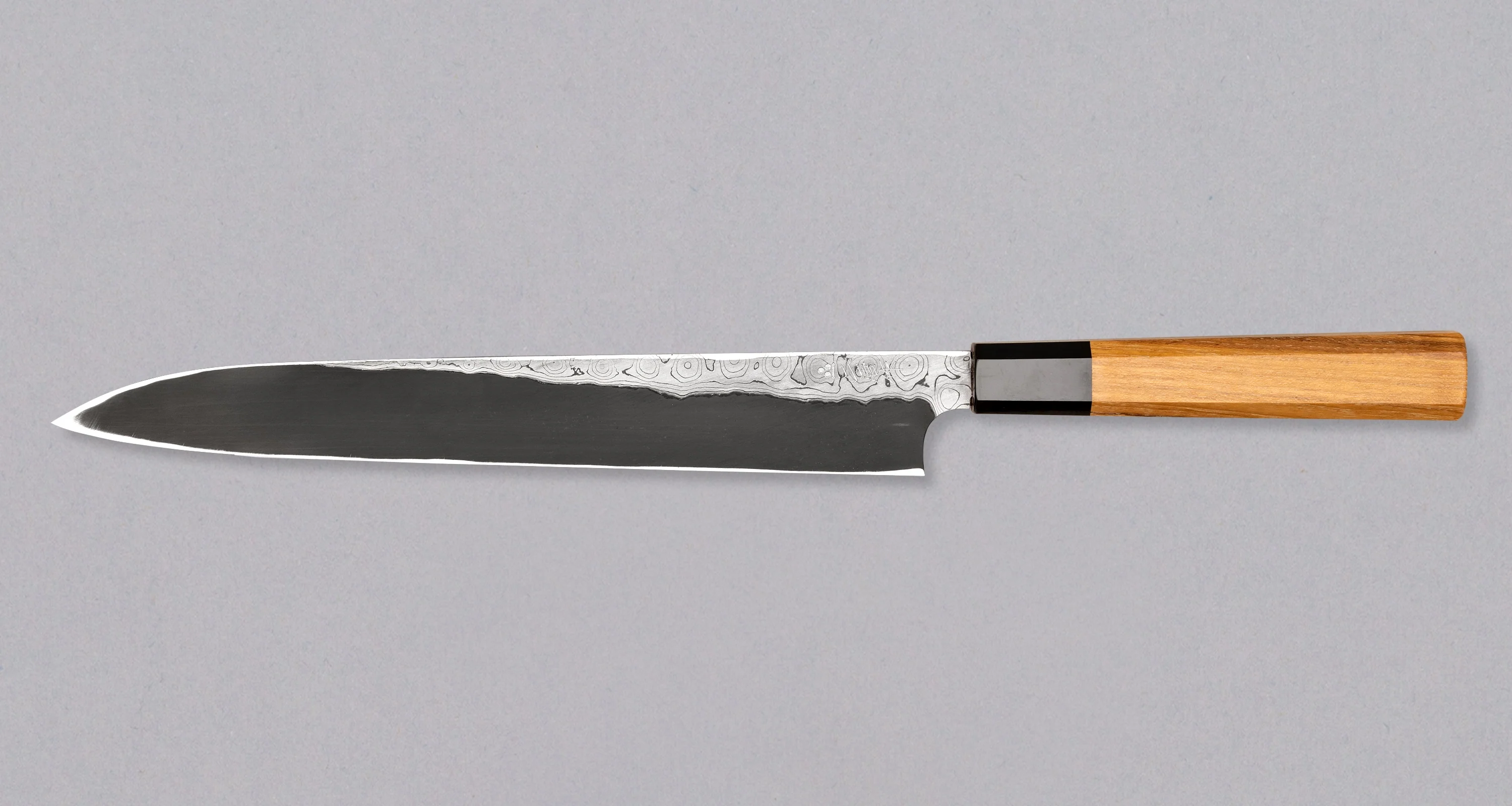 Nigara Kurozome Yanagiba Aogami #2 Damascus 270mm (10.6") - Image 2