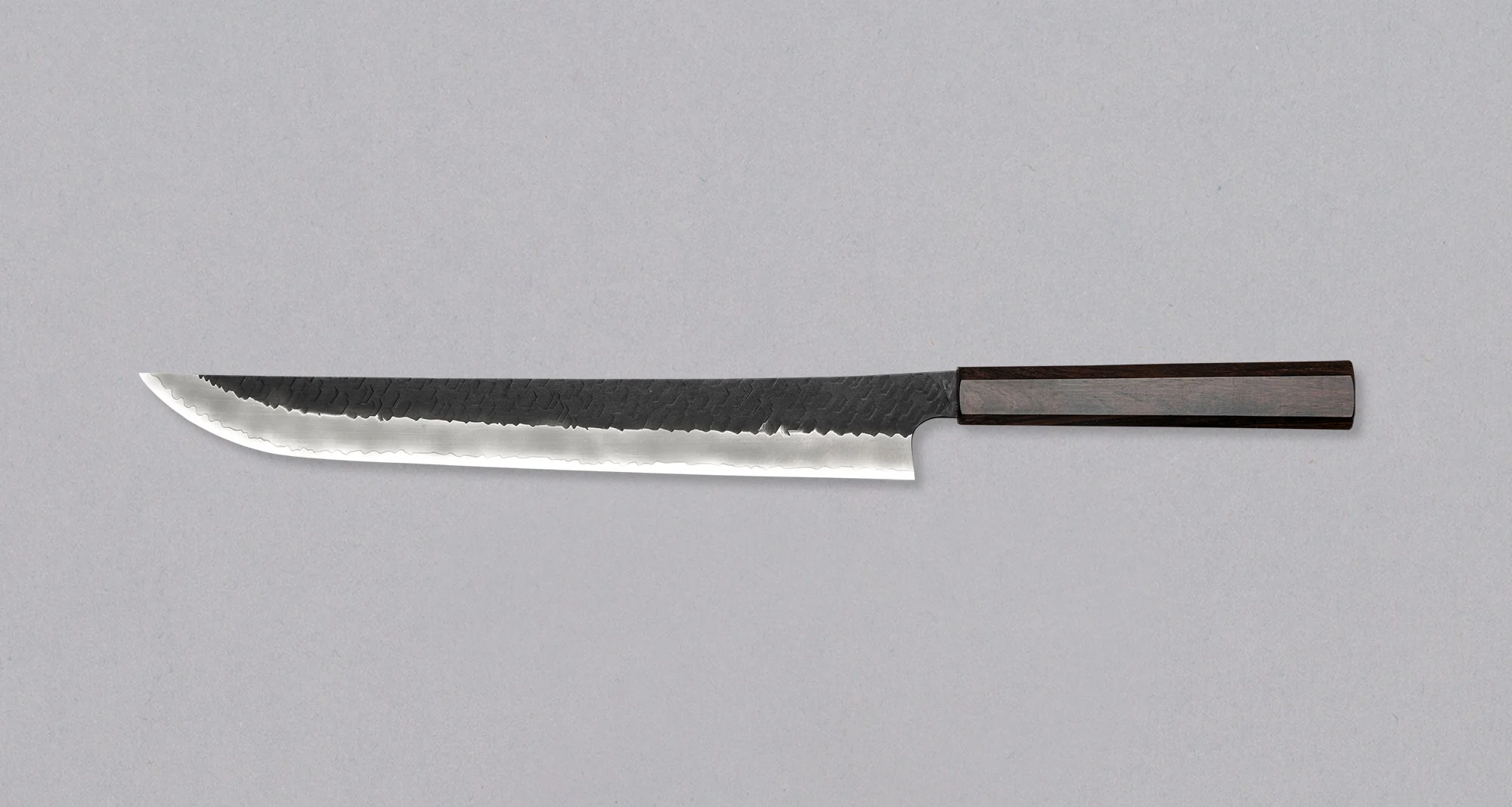 Nigara Sakimaru Sujihiki SG2 Kuro-uchi Tsuchime 270mm (10.6") [Ebony] - Image 2