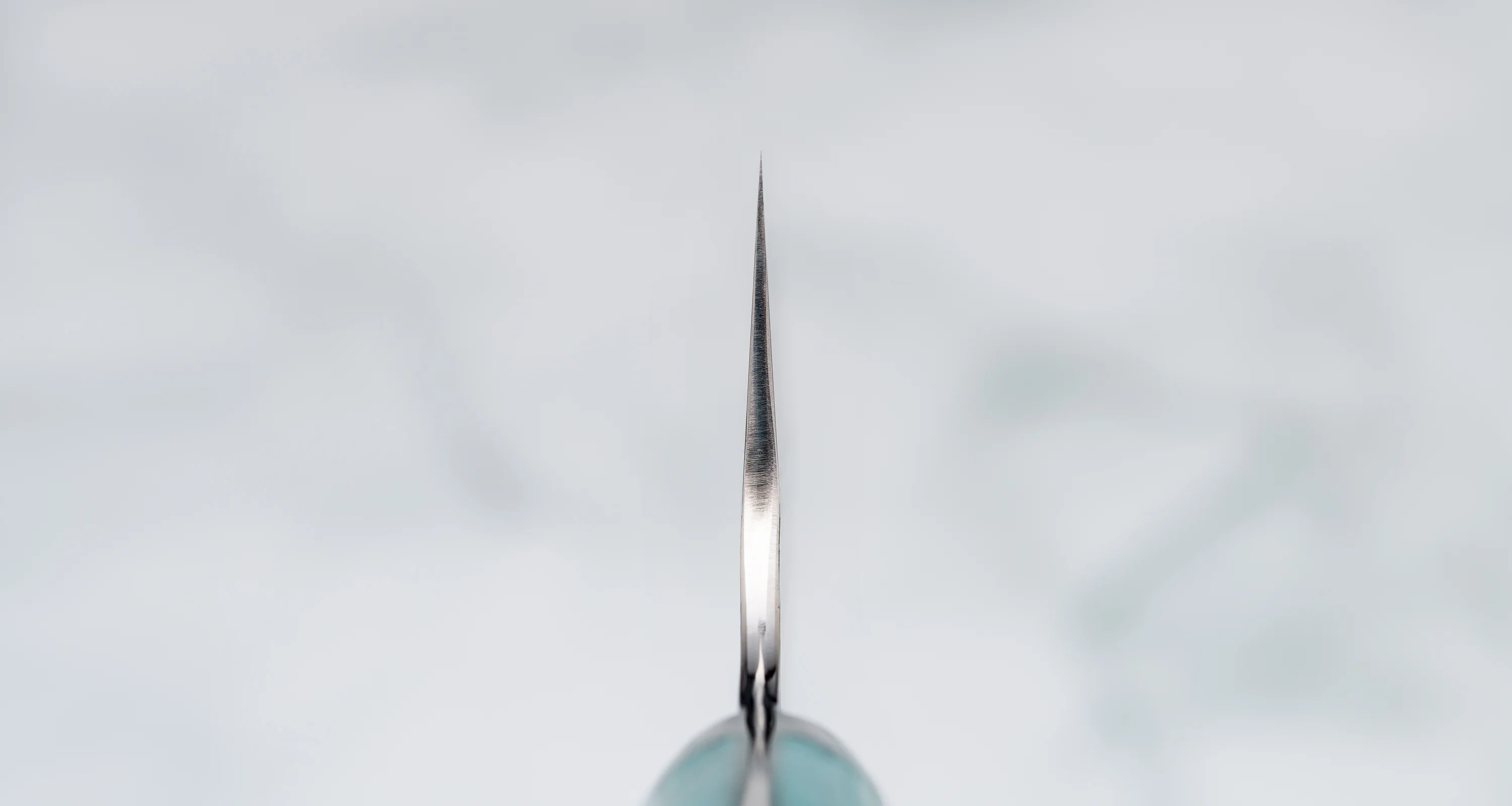 Nigara Santoku SG2 Migaki Tsuchime Green-Turquoise 180mm (7.1") - Image 3
