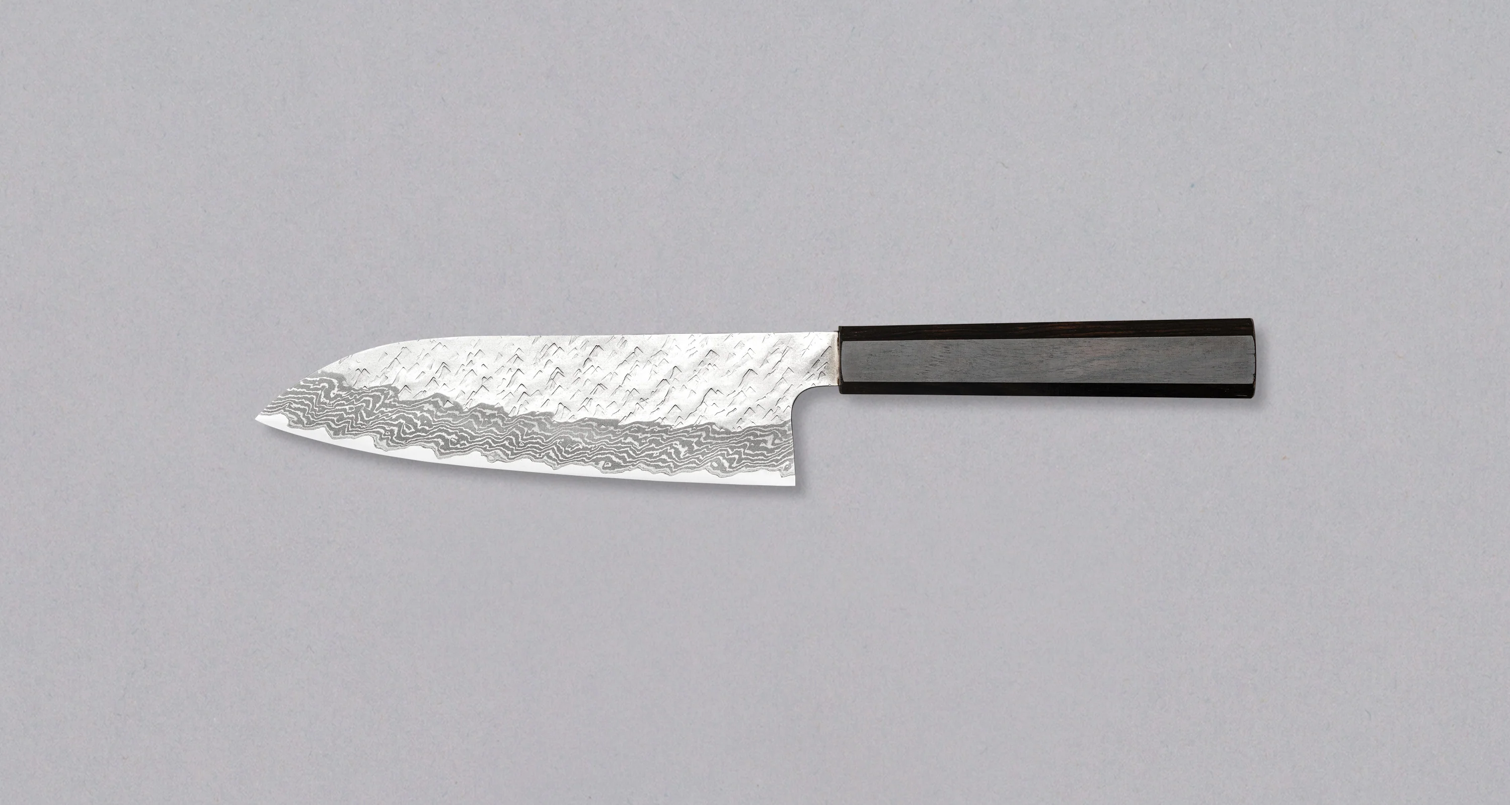 Nigara Santoku VG-10 Damascus Tsuchime 180mm (7.1") - Image 2