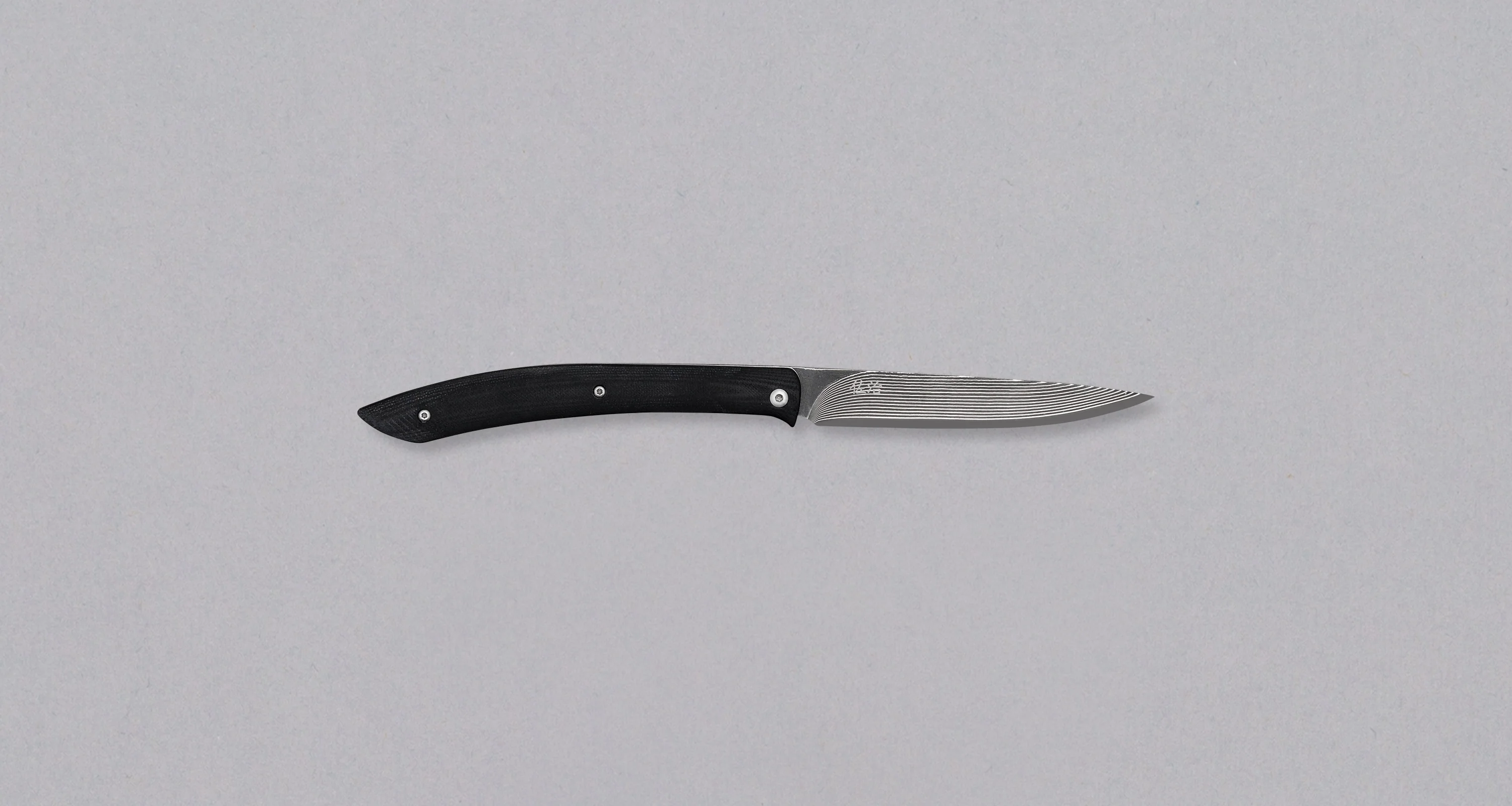 Saji Folding Steak Knife SG2 Damascus 100mm (3.9") [Black Micarta]