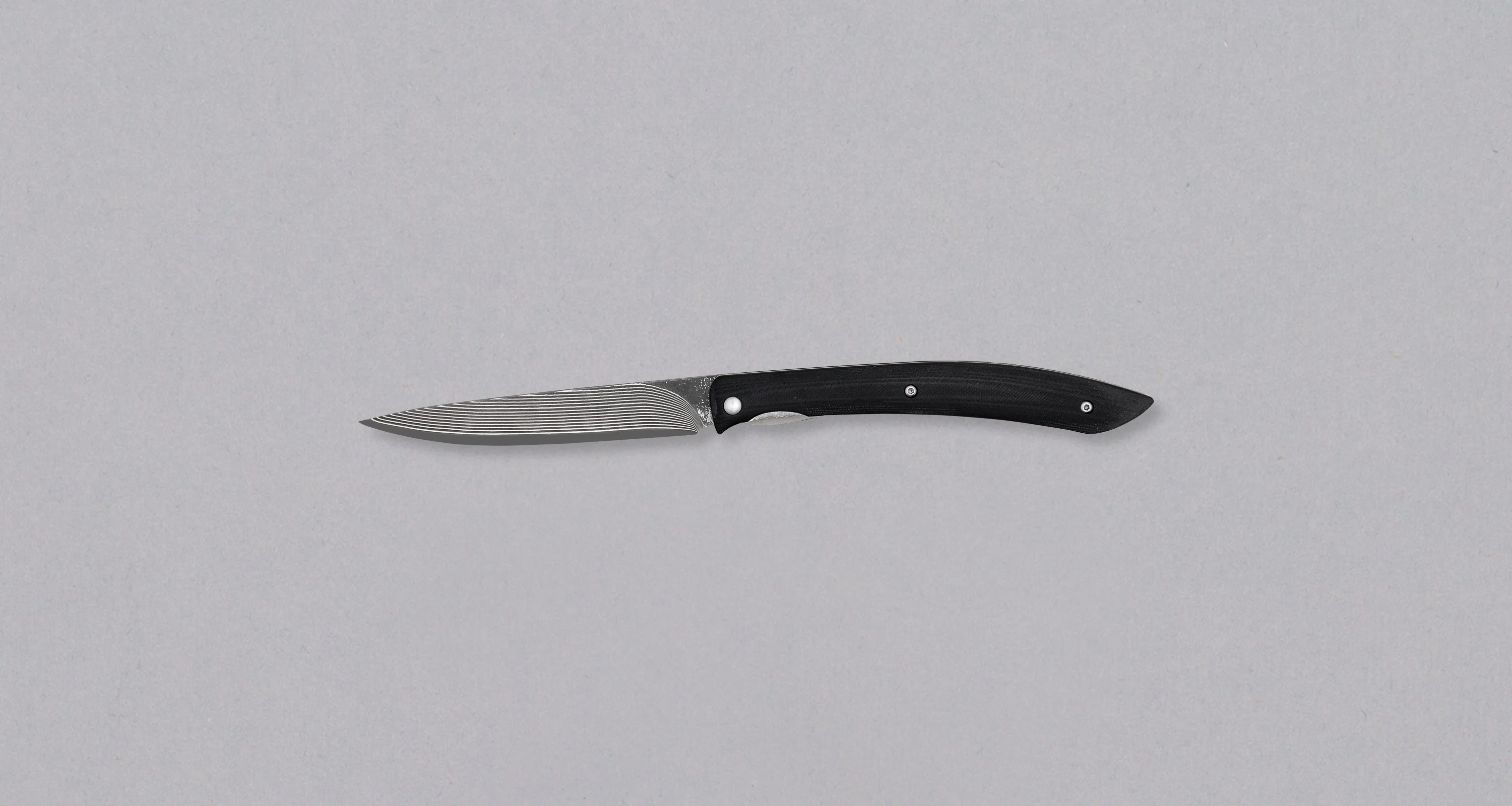 Saji Folding Steak Knife SG2 Damascus 100mm (3.9") [Black Micarta] - Image 2