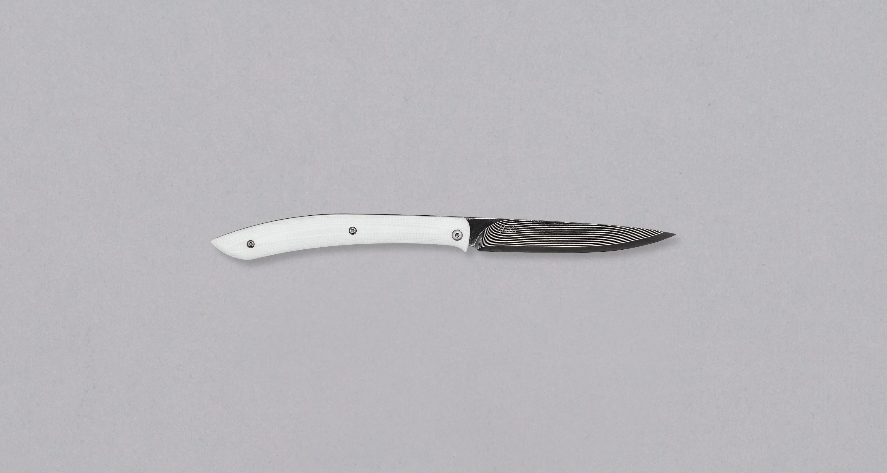Saji Folding Steak Knife SG2 Damascus 100mm (3.9") [White Micarta]