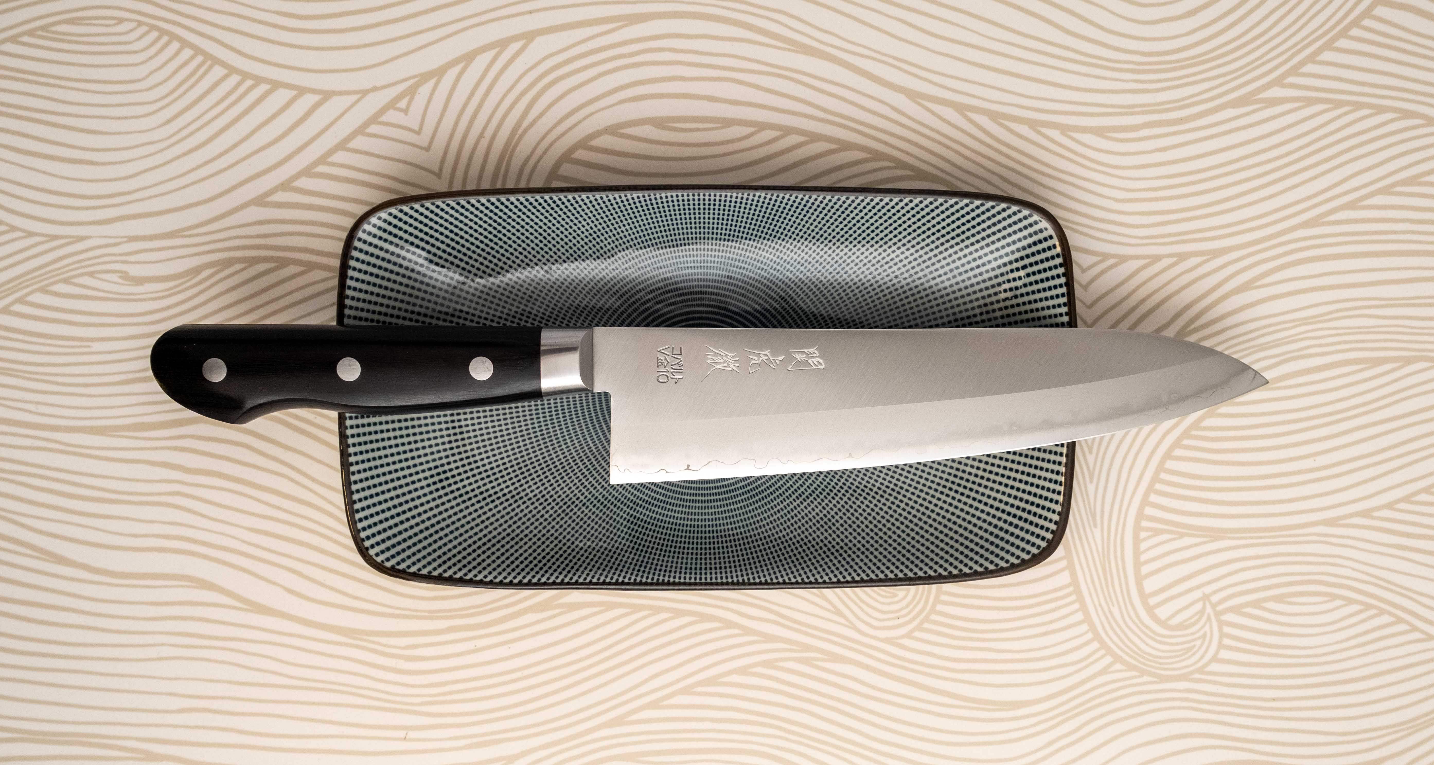 Seki Kotetsu Gyuto VG-10 Migaki 200mm (7.9") [black pakkawood] - Image 6