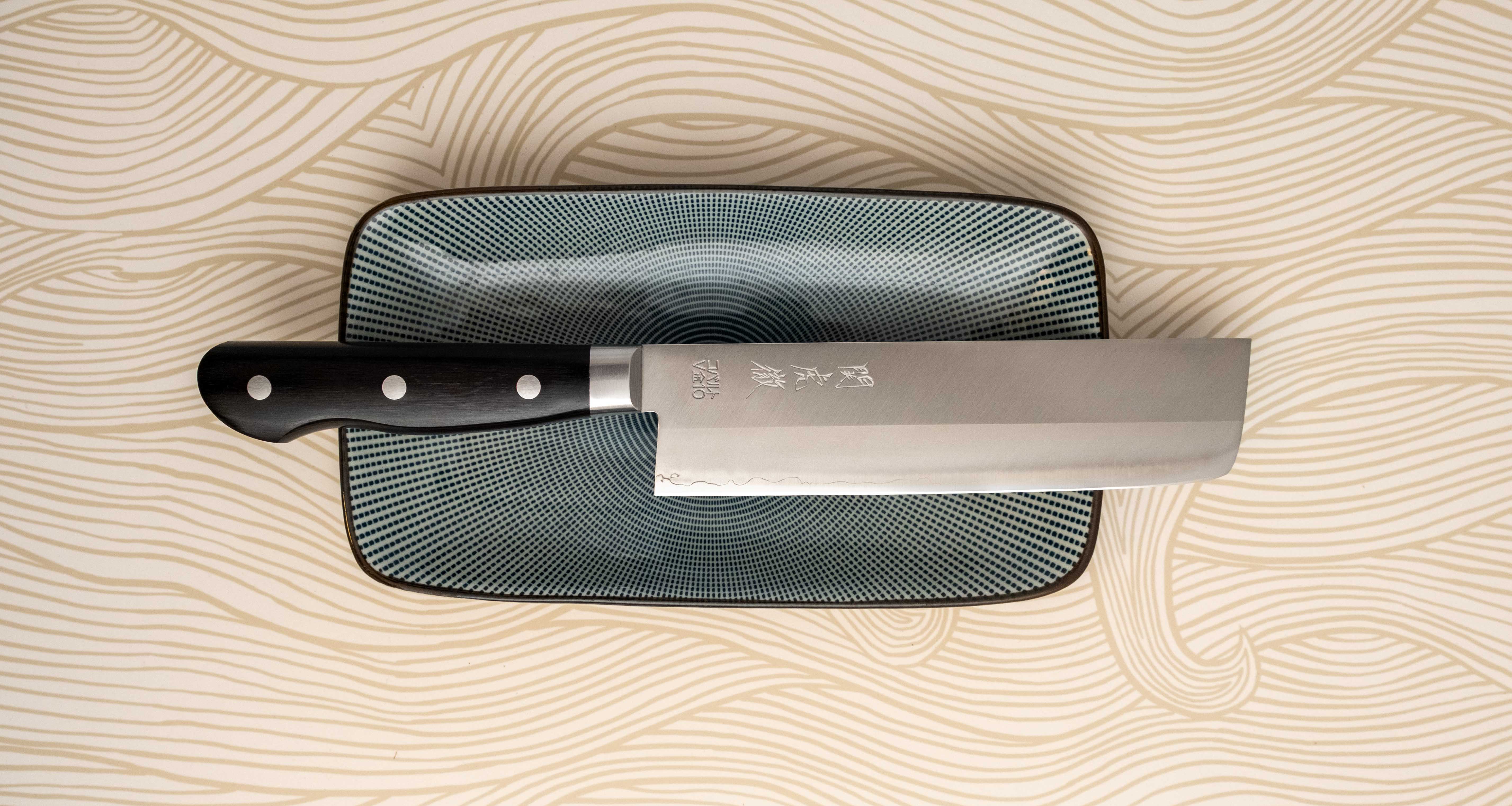 Seki Kotetsu Nakiri VG-10 Migaki 165mm (6.5") [black pakkawood] - Image 8