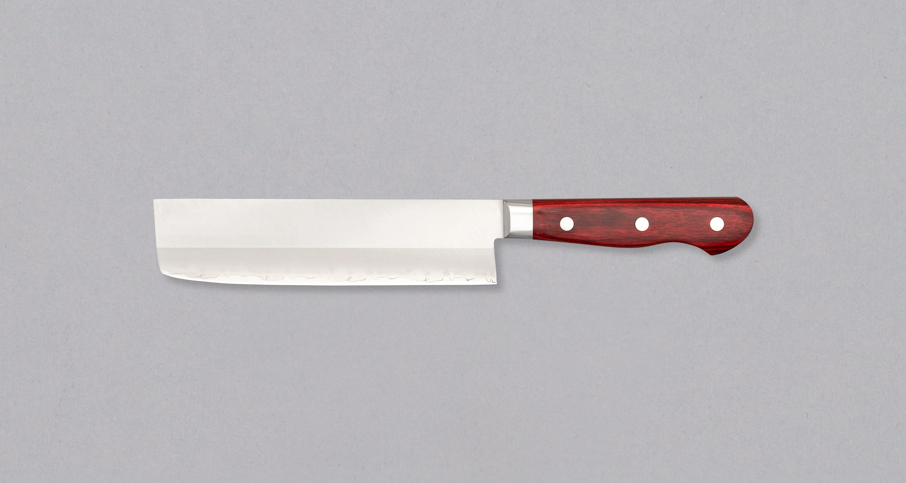 Seki Kotetsu Nakiri VG-10 Migaki 165mm (6.5") [red pakkawood] - Image 2