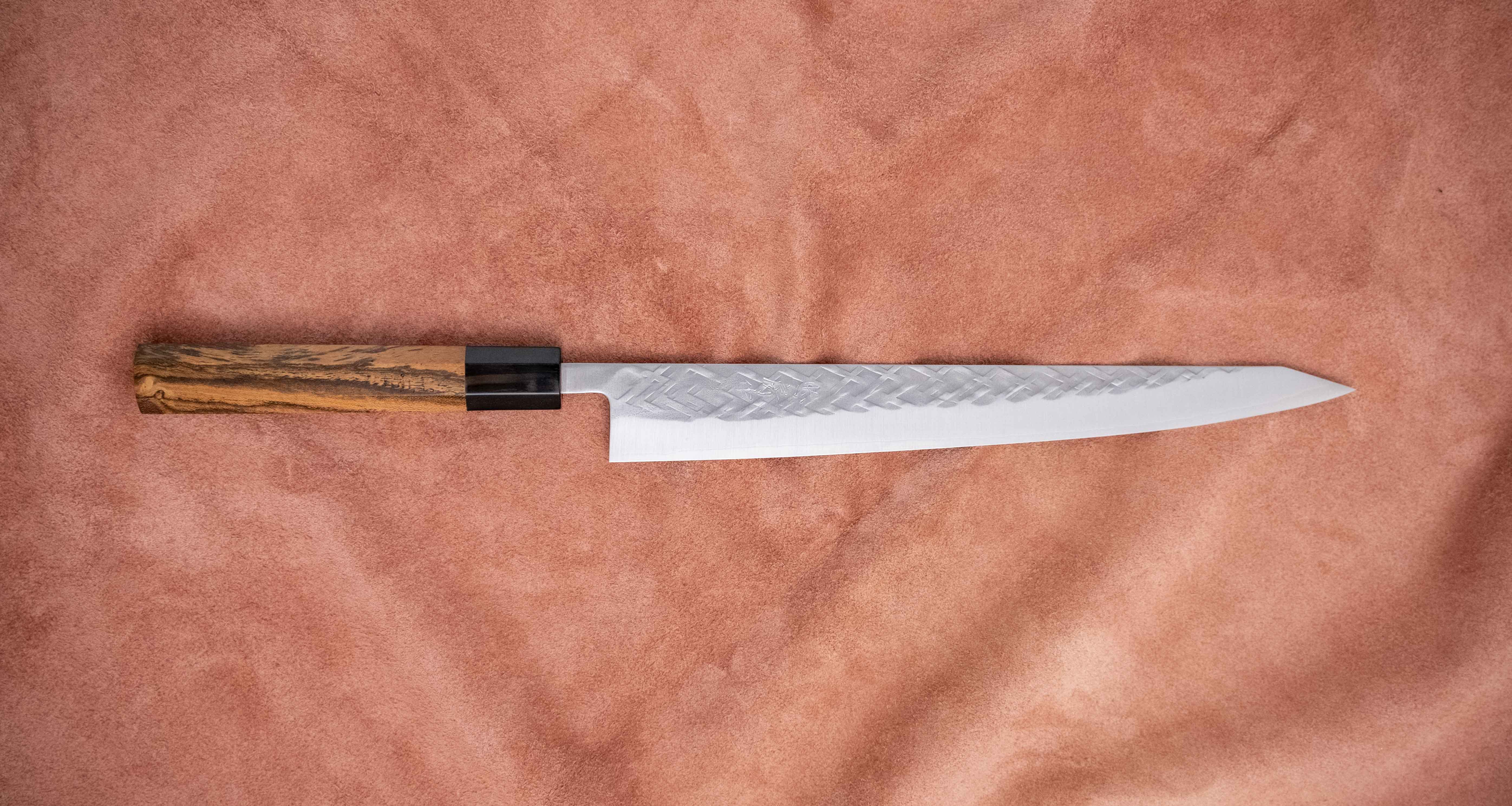 Tadafusa Sujihiki SLD Polished Hammered 270mm (10.6") - Image 5