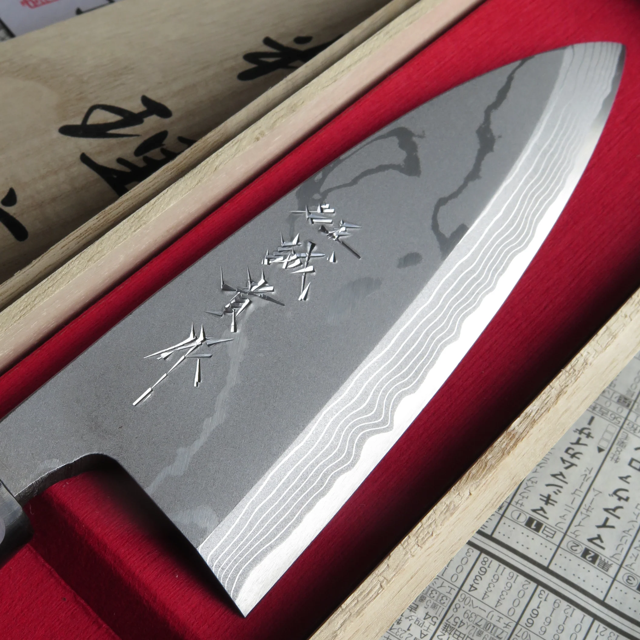Tanaka Deba Damascus 135mm (5.3") - Image 4