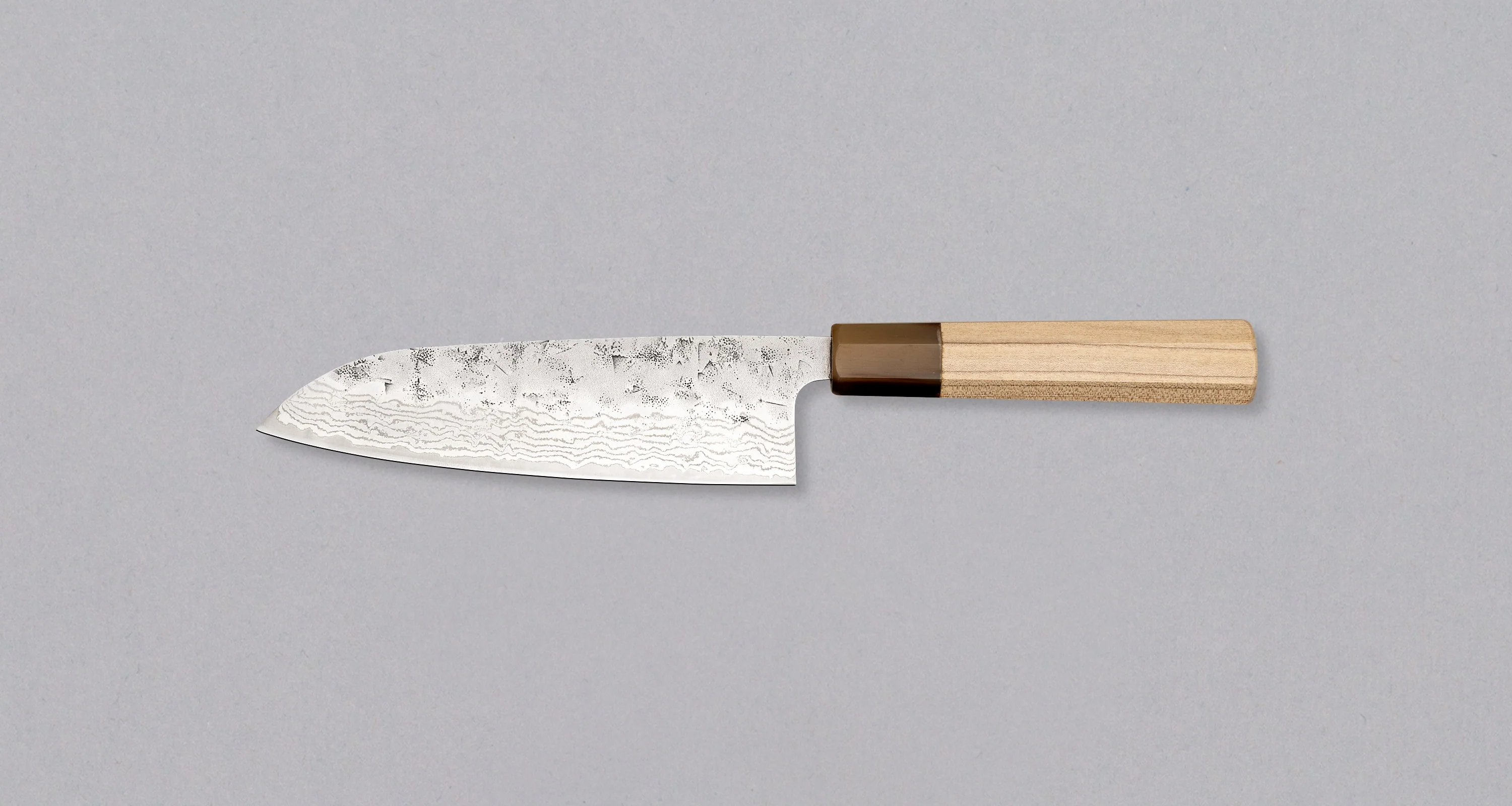 Tsunehisa Santoku Swedish Steel Damascus Washiji 165mm (6.5") - Image 2