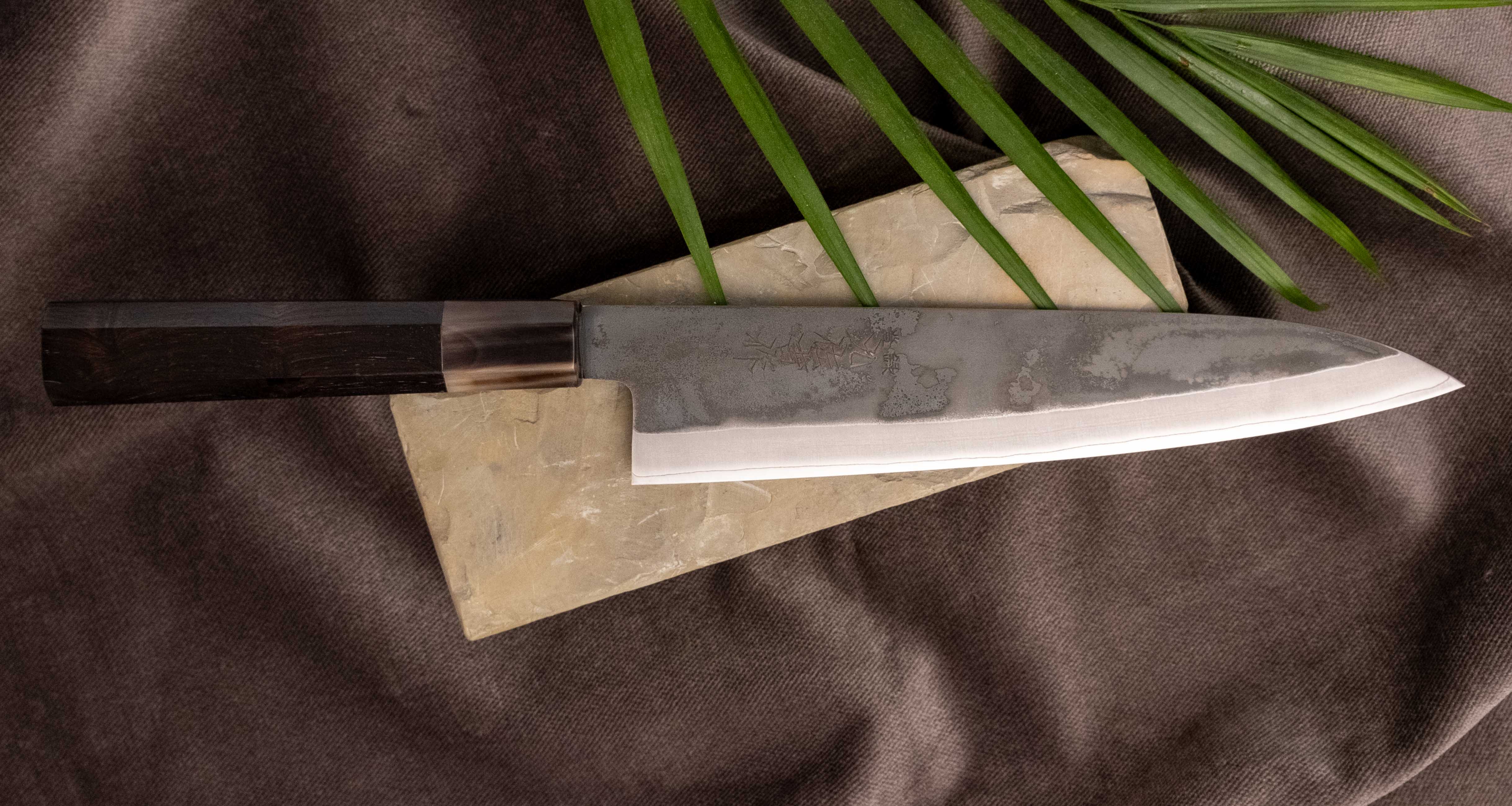 HAP-40 Gyuto Black Ebony Blond Buffalo 210mm (8.3") - Image 4